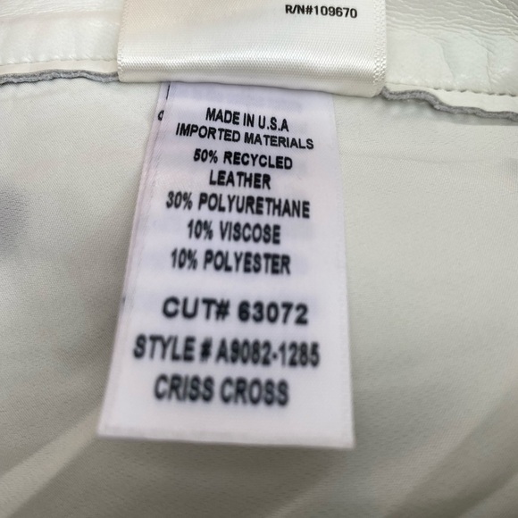 Agolde Recycled Leather Criss Cross Jeans Straight Leg Pants in White Size 31 - Picture 8 of 10